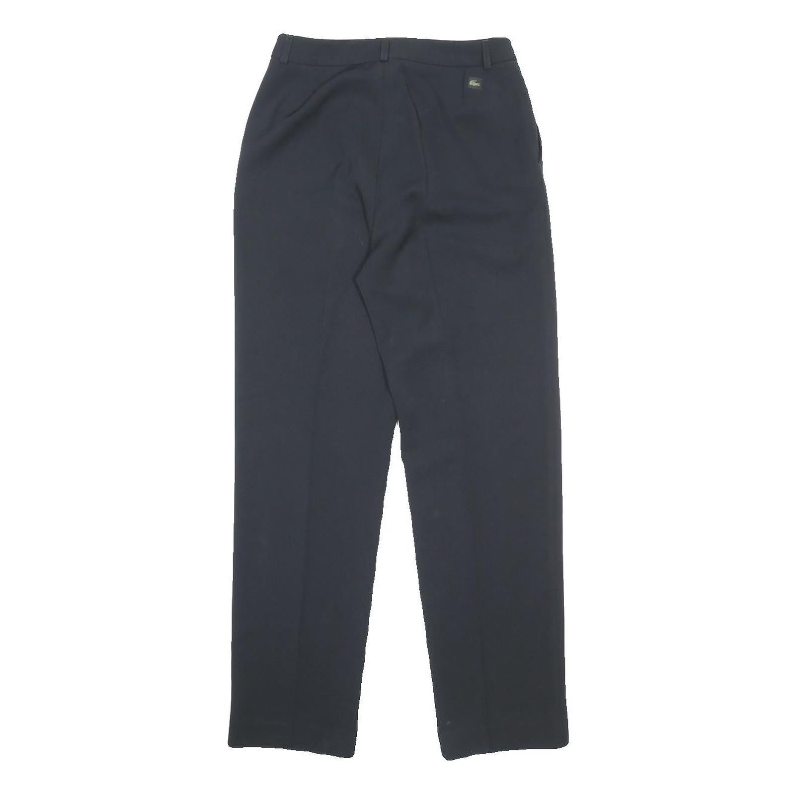 LACOSTE Womens Regular Navy Blue Trousers W26 L28 Zip Polyester