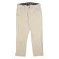 CAT Mens Cotton Blend Beige Regular Fit Straight Leg Trousers W36 L30 Durable