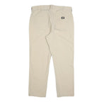 CAT Mens Cotton Blend Beige Regular Fit Straight Leg Trousers W36 L30 Durable