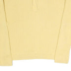 TOMMY HILFIGER Womens Yellow Plain Cotton Blend Jumper Round Neck Tight Knit XL