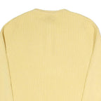 TOMMY HILFIGER Womens Yellow Plain Cotton Blend Jumper Round Neck Tight Knit XL