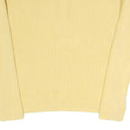 TOMMY HILFIGER Womens Yellow Plain Cotton Blend Jumper Round Neck Tight Knit XL