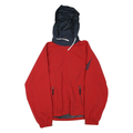 NAUTICA Mens Red & Navy Hooded Zip Jacket L Polyester Blend Outdoor Plain