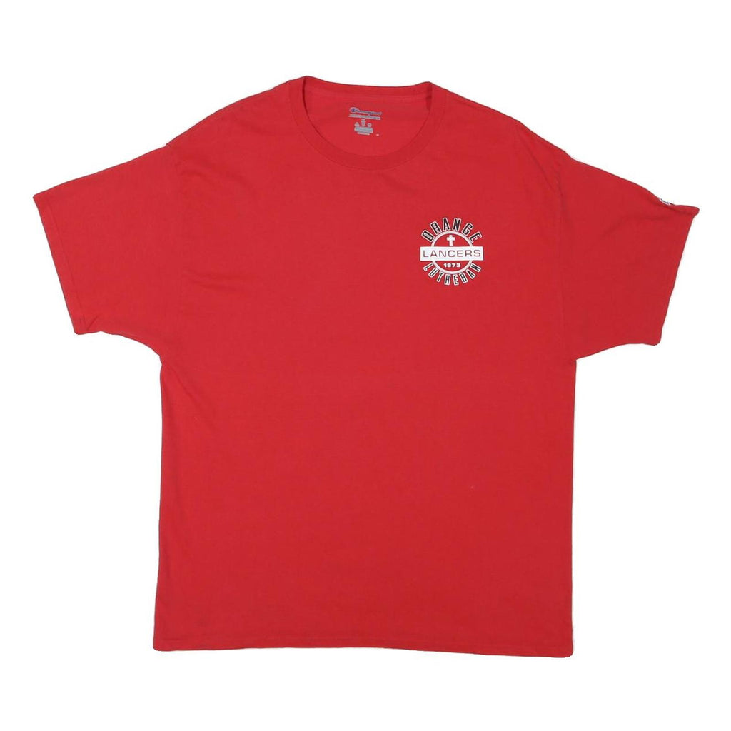 CHAMPION Mens Red Orange Lancers Graphic T-Shirt XL Short Sleeve Crew Neck