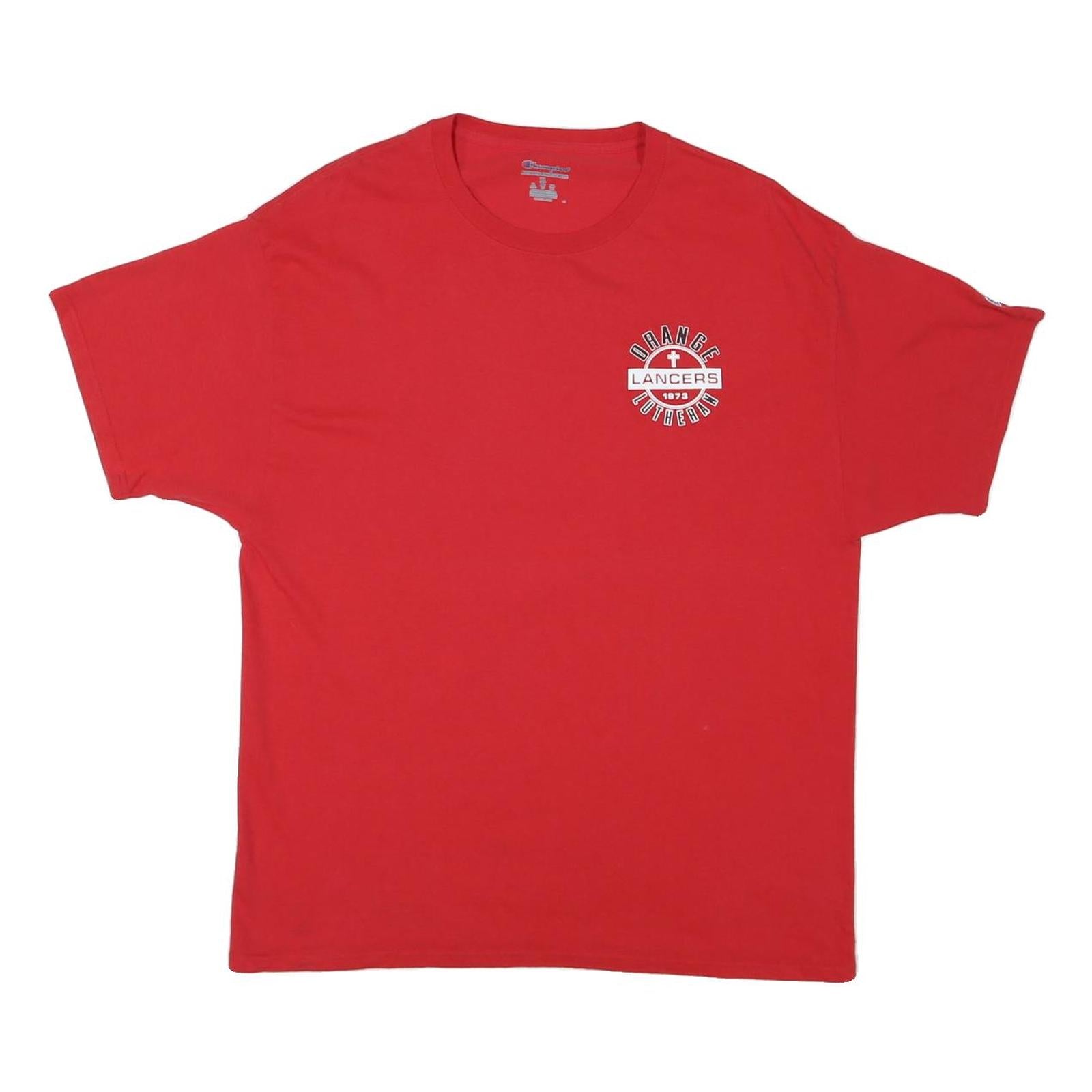 CHAMPION Mens Red Orange Lancers Graphic T-Shirt XL Short Sleeve Crew Neck