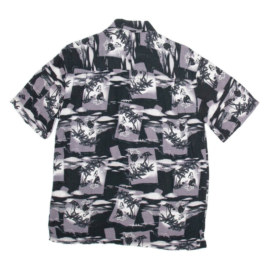 Mens Hawaiian Shirt Black Floral S