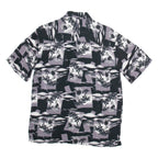 Mens Hawaiian Shirt Black Floral S