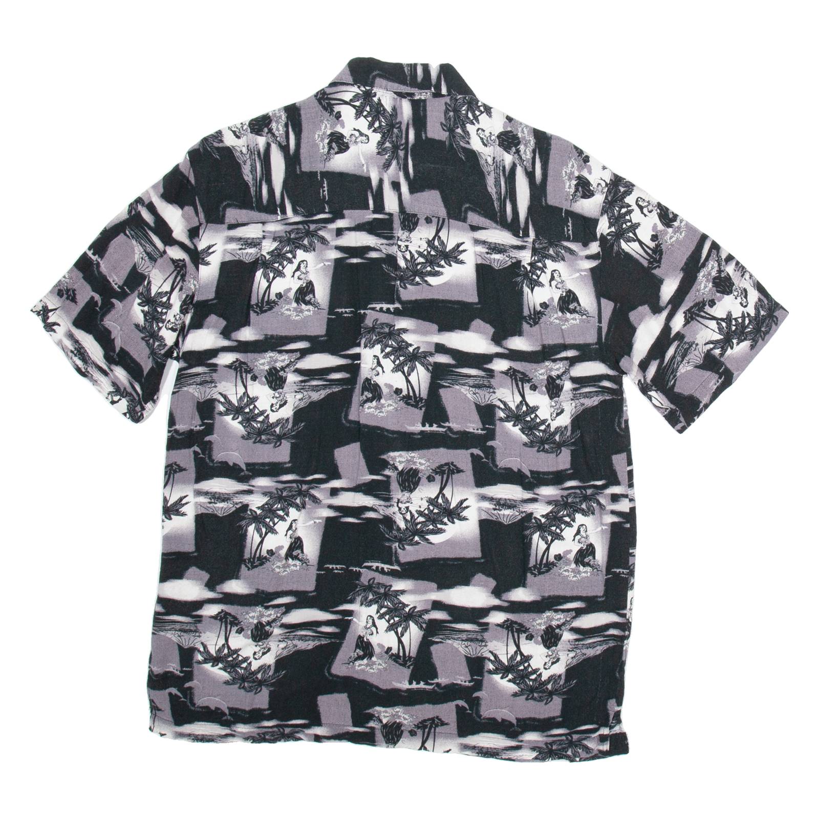 Mens Hawaiian Shirt Black Floral S