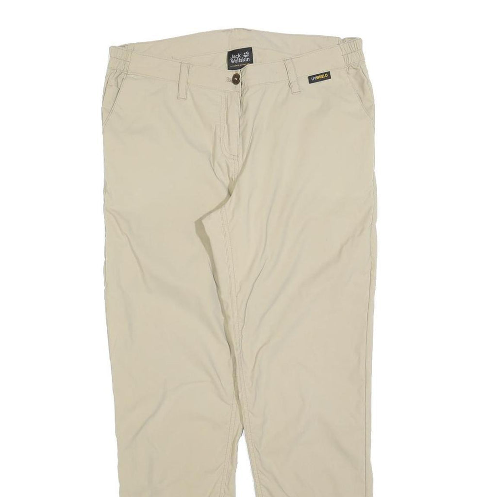 JACK WOLFSKIN Womens Beige Polyester Blend Regular Fit Trousers W30 L28 Outdoor