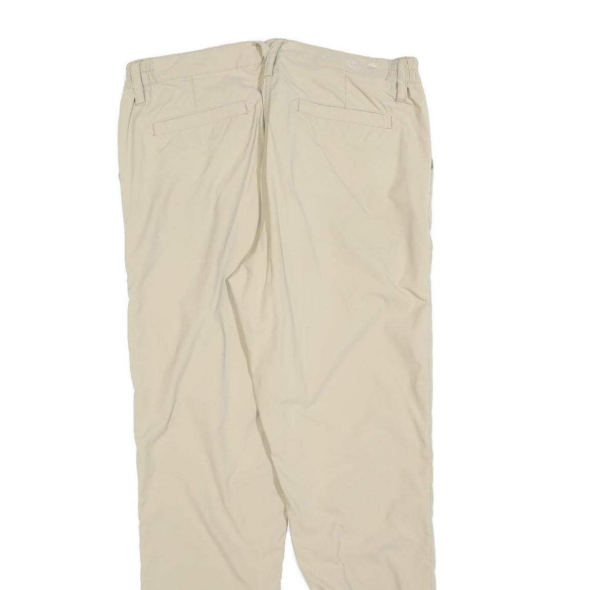 JACK WOLFSKIN Womens Beige Polyester Blend Regular Fit Trousers W30 L28 Outdoor