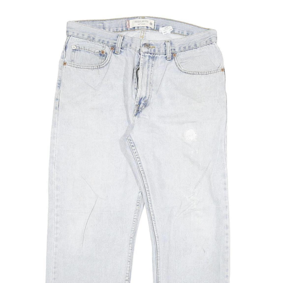 LEVI'S 505 Mens Jeans Blue Regular Straight Denim Light W32 L27 Classic Fit Zip