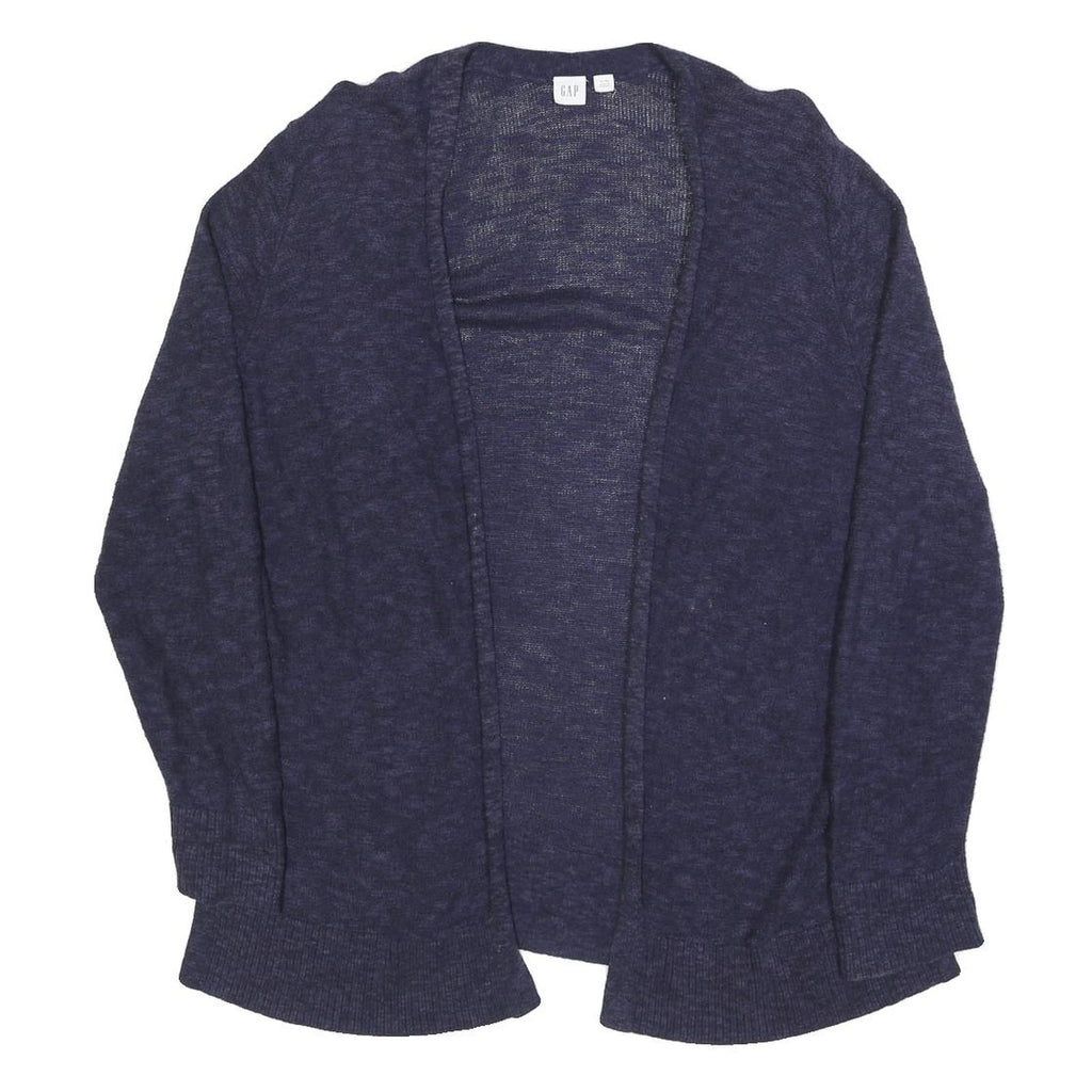 GAP Womens Navy Blue Plain Open Front Plain Crew Neck Knit XL Cotton Blend