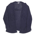 GAP Womens Navy Blue Plain Open Front Plain Crew Neck Knit XL Cotton Blend