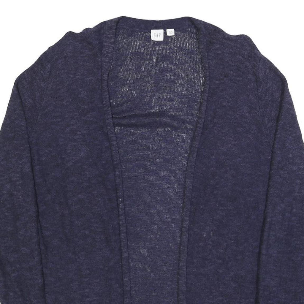 GAP Womens Navy Blue Plain Open Front Plain Crew Neck Knit XL Cotton Blend