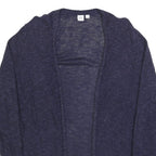 GAP Womens Navy Blue Plain Open Front Plain Crew Neck Knit XL Cotton Blend