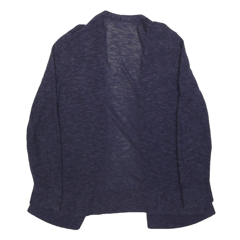 GAP Womens Navy Blue Plain Open Front Plain Crew Neck Knit XL Cotton Blend