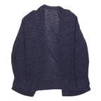 GAP Womens Navy Blue Plain Open Front Plain Crew Neck Knit XL Cotton Blend