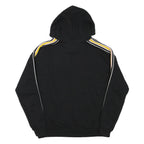 BERSHKA Mens Black Hoodie M Stolen Dreams Print Striped Sleeves Pullover