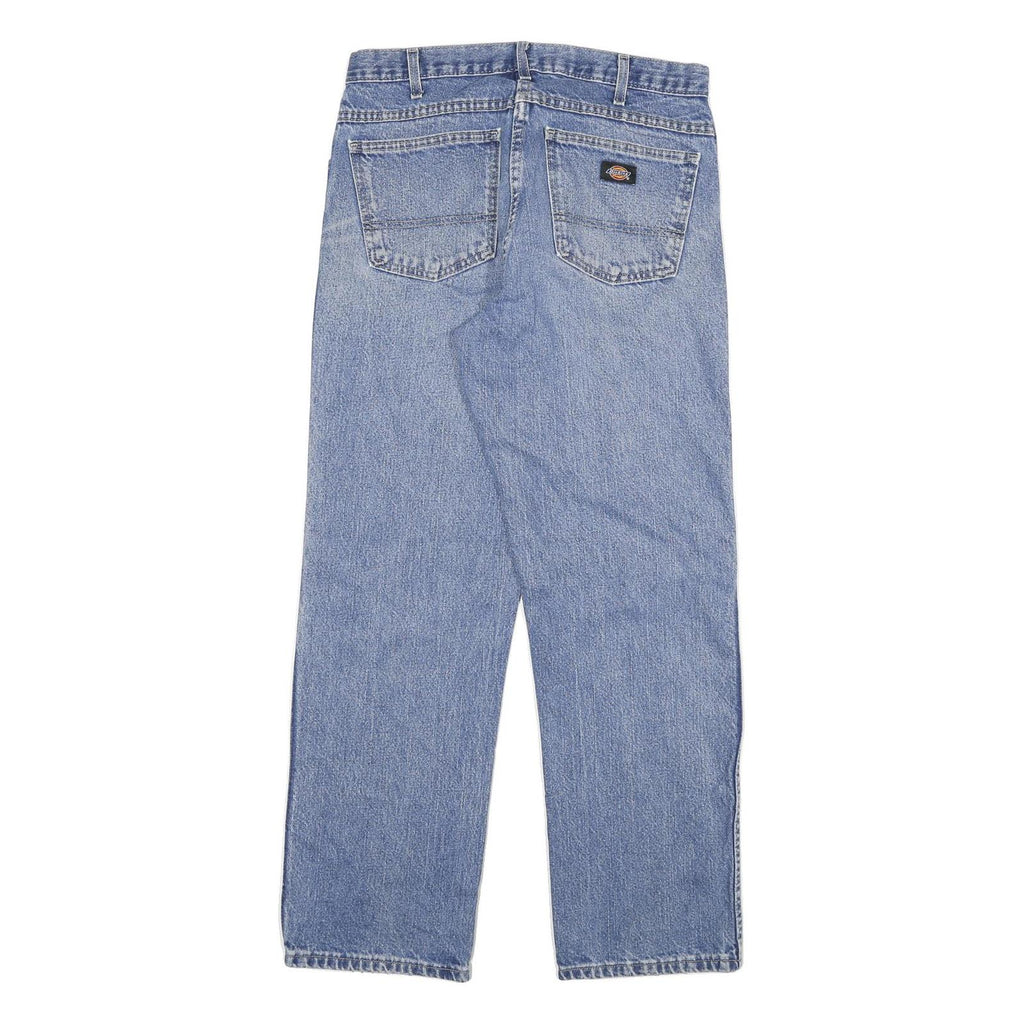 DICKIES Mens Jeans Blue Regular Straight Denim Medium W32 L30 Classic Cotton