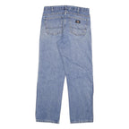 DICKIES Mens Jeans Blue Regular Straight Denim Medium W32 L30 Classic Cotton