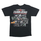 GILDAN Mens Black Team Zero Graphic T-Shirt M Short Sleeve Crew Neck Racing