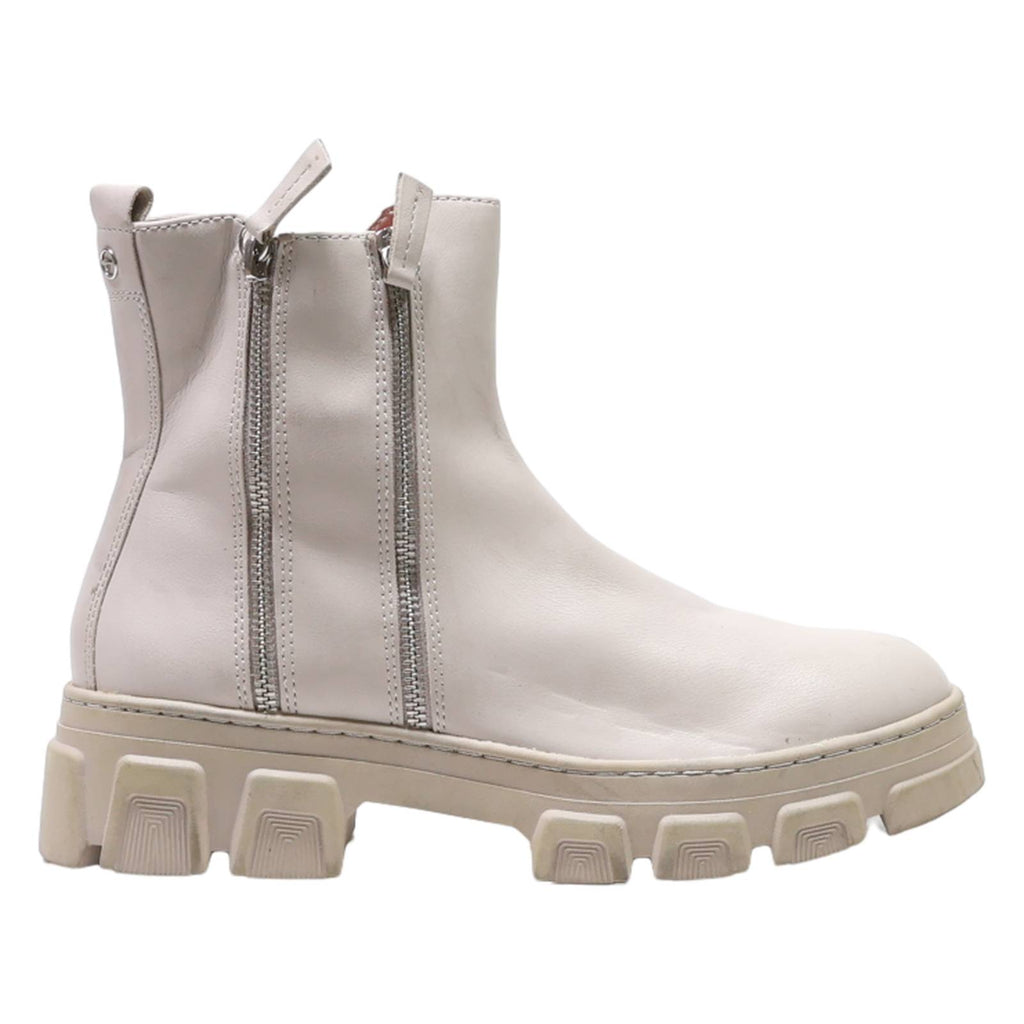 TAMARIS Ankle Boots Beige Leather Womens UK 7