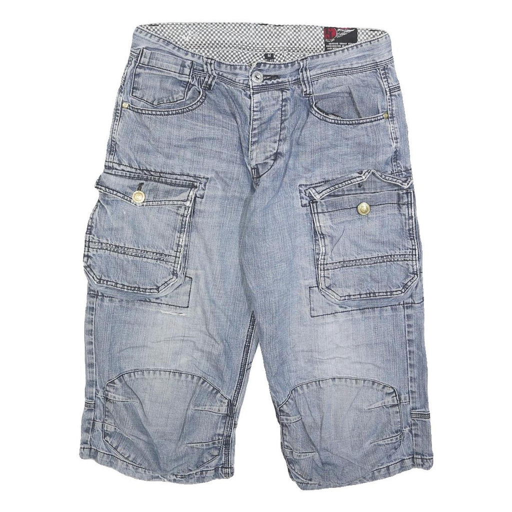 TOM TOMPSON Mens Shorts Blue Cargo M W30 Casual Cotton Pocket Detail