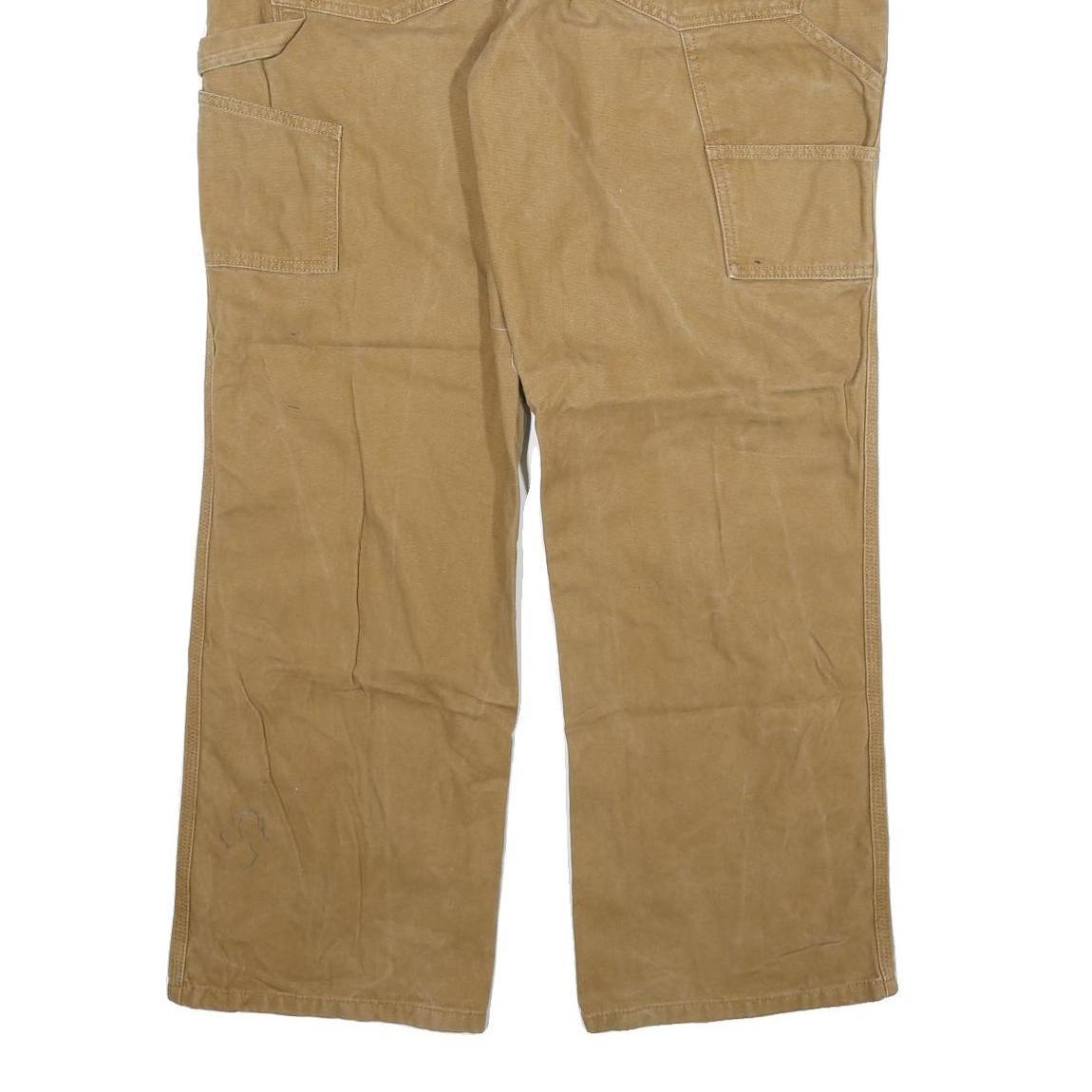 DICKIES Mens Jeans Beige Regular Straight Denim W38 L32 Workwear Cotton Blend