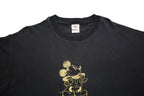 MICKEY & CO Womens Black Gold Graphic T-Shirt XL Short Sleeve Crew Neck Cotton
