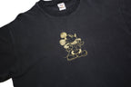MICKEY & CO Womens Black Gold Graphic T-Shirt XL Short Sleeve Crew Neck Cotton