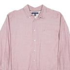 TOMMY HILFIGER Mens Pink Button Down Shirt XL Casual Long Sleeve Cotton Blend