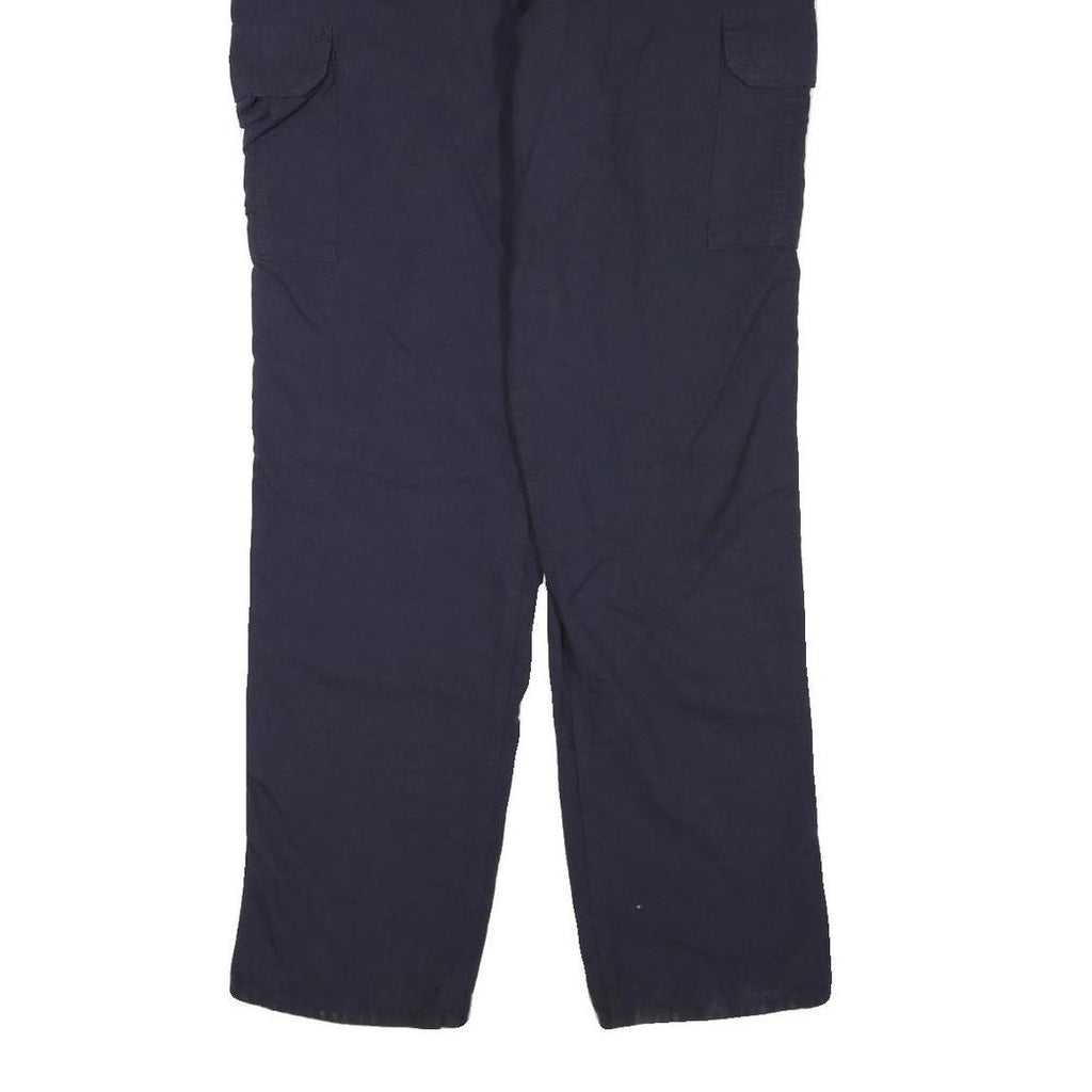 CARHARTT Mens Navy Cotton Blend Regular Cargo Trousers W38 L34 Workwear Zip
