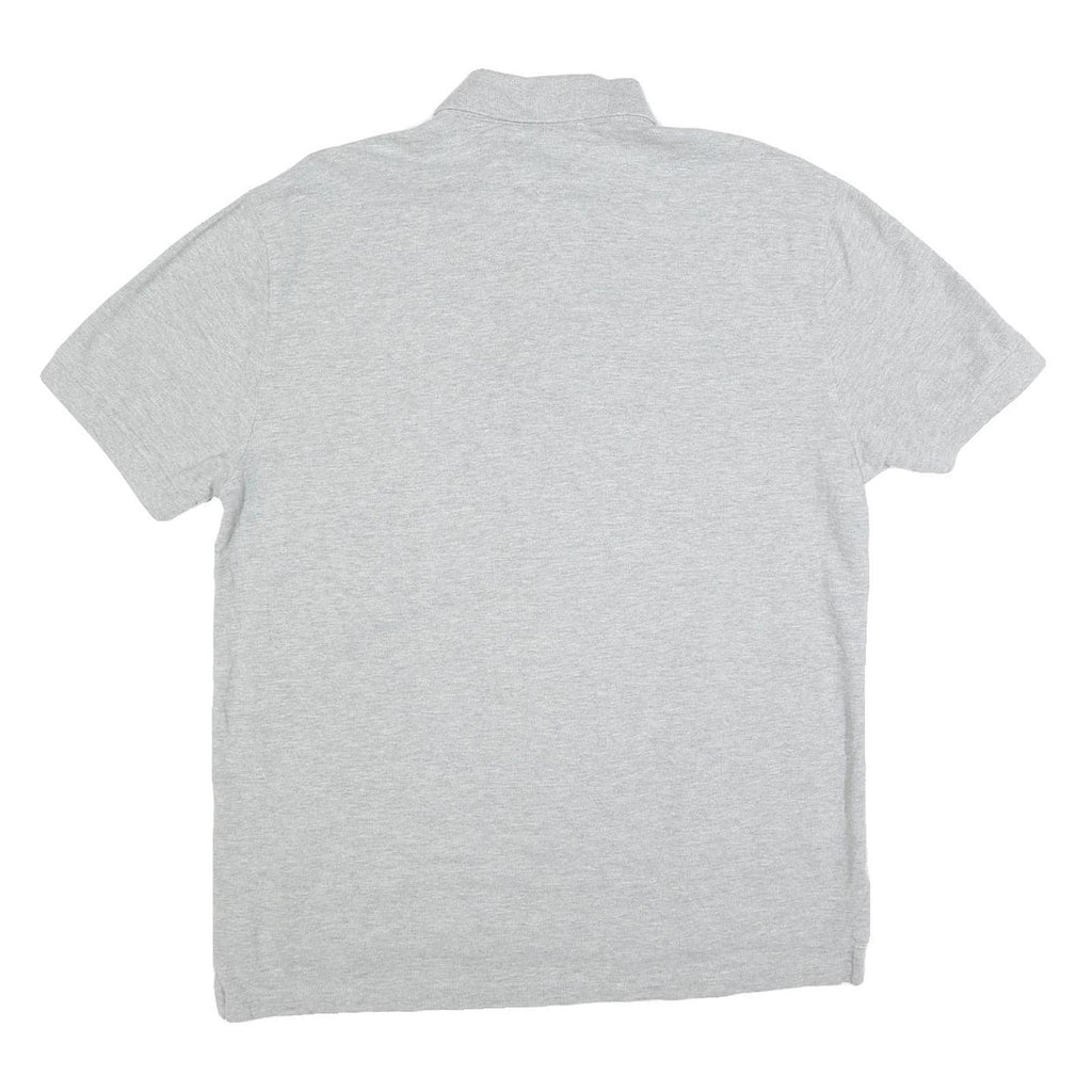 TOMMY HILFIGER Mens Grey Short Sleeve Plain Polo Shirt L Classic Cotton Blend