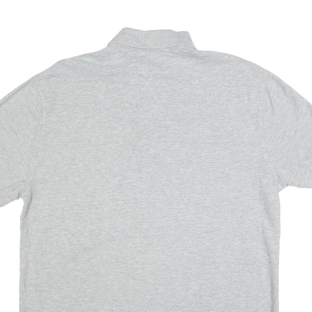 TOMMY HILFIGER Mens Grey Short Sleeve Plain Polo Shirt L Classic Cotton Blend