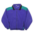 COLUMBIA Mens Purple Green Jacket L Polyester Zip Fleece Casual Outdoor Coat