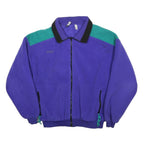 COLUMBIA Mens Purple Green Jacket L Polyester Zip Fleece Casual Outdoor Coat