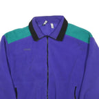 COLUMBIA Mens Purple Green Jacket L Polyester Zip Fleece Casual Outdoor Coat