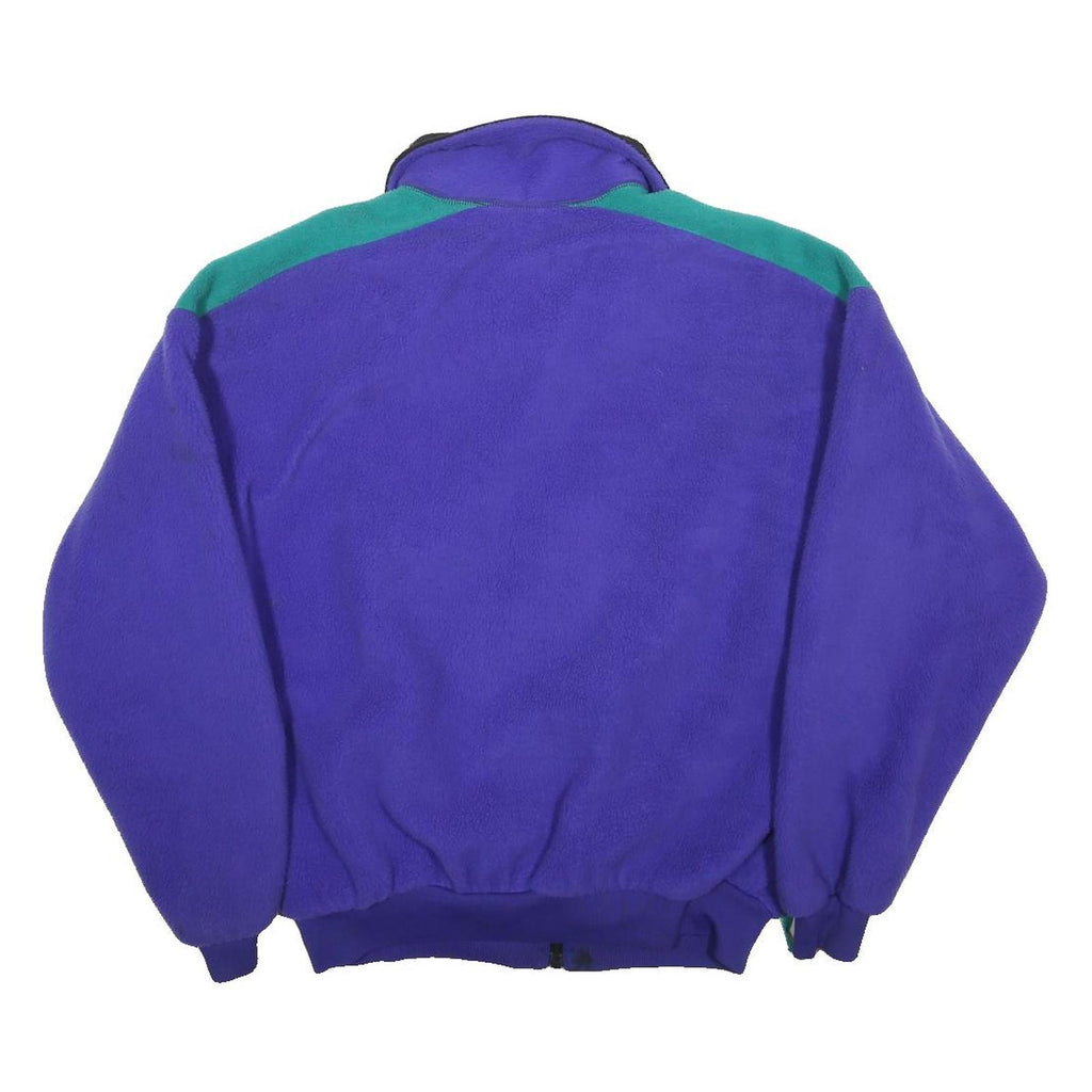 COLUMBIA Mens Purple Green Jacket L Polyester Zip Fleece Casual Outdoor Coat
