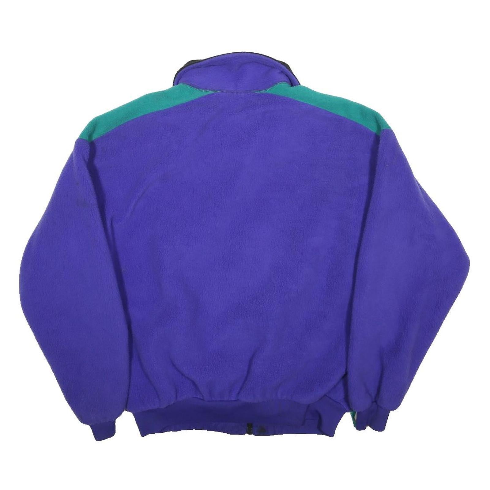 COLUMBIA Mens Purple Green Jacket L Polyester Zip Fleece Casual Outdoor Coat