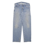 DICKIES Mens Blue Regular Straight Denim Light W32 L32 Zip Closure Workwear