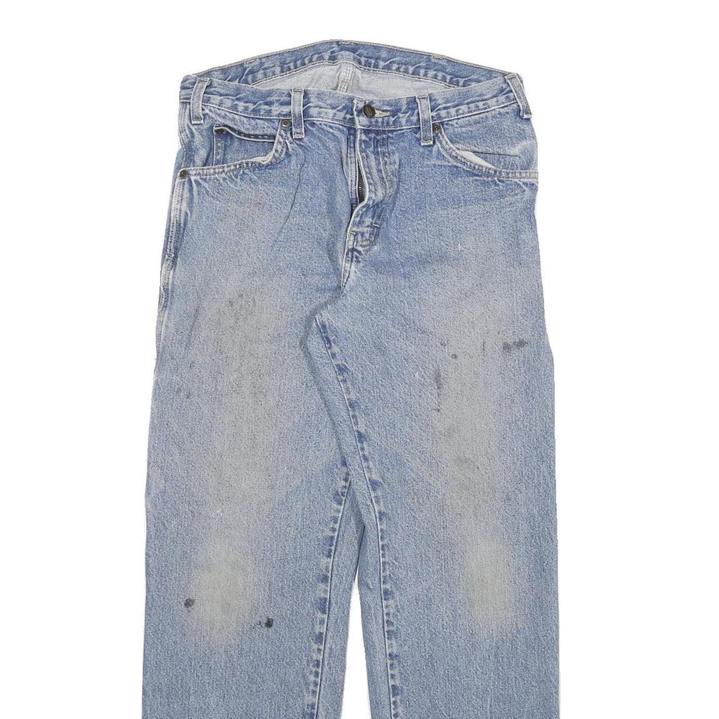 DICKIES Mens Blue Regular Straight Denim Light W32 L32 Zip Closure Workwear