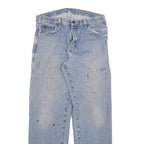DICKIES Mens Blue Regular Straight Denim Light W32 L32 Zip Closure Workwear