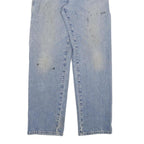 DICKIES Mens Blue Regular Straight Denim Light W32 L32 Zip Closure Workwear