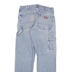 DICKIES Mens Blue Regular Straight Denim Light W32 L32 Zip Closure Workwear
