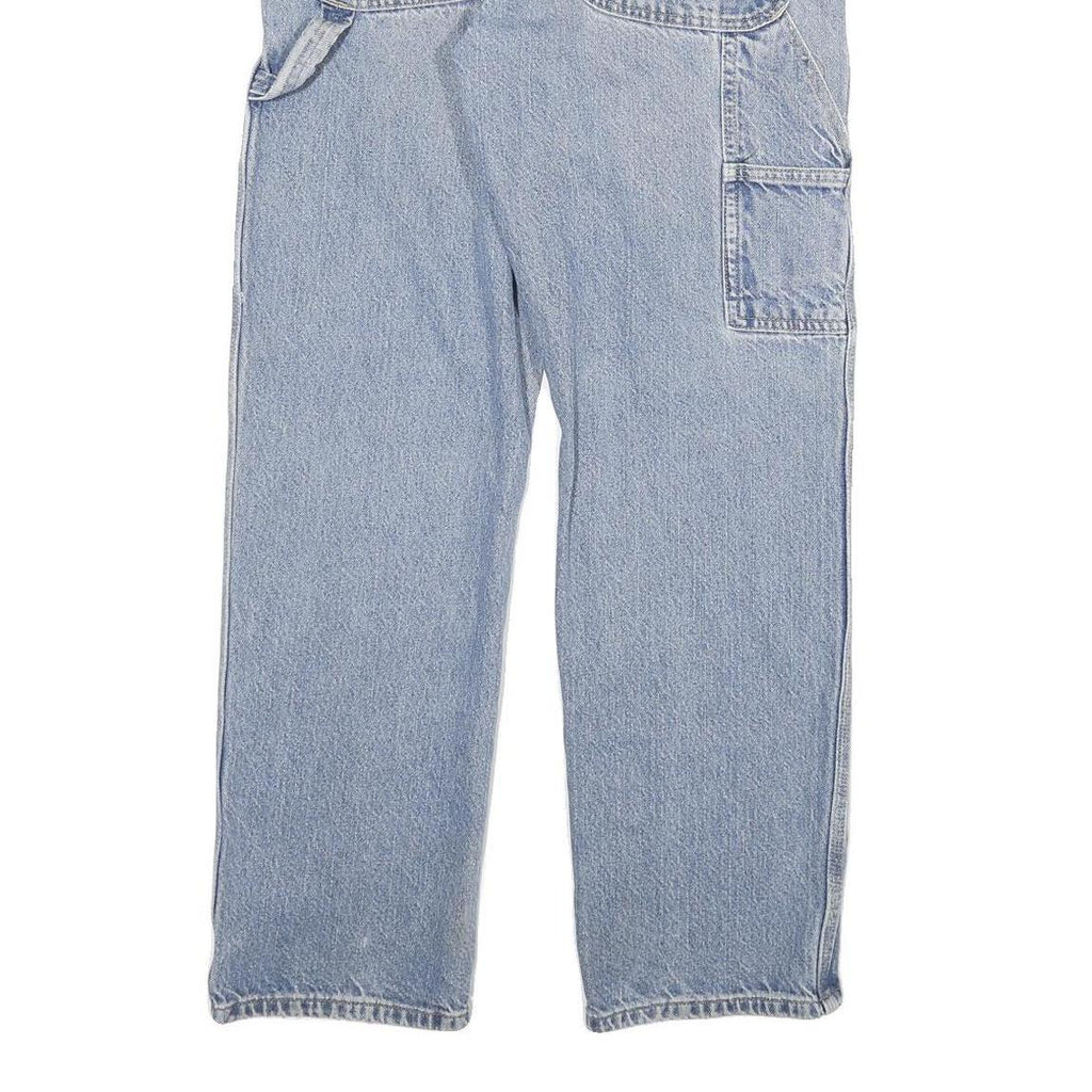 DICKIES Mens Blue Regular Straight Denim Light W32 L32 Zip Closure Workwear