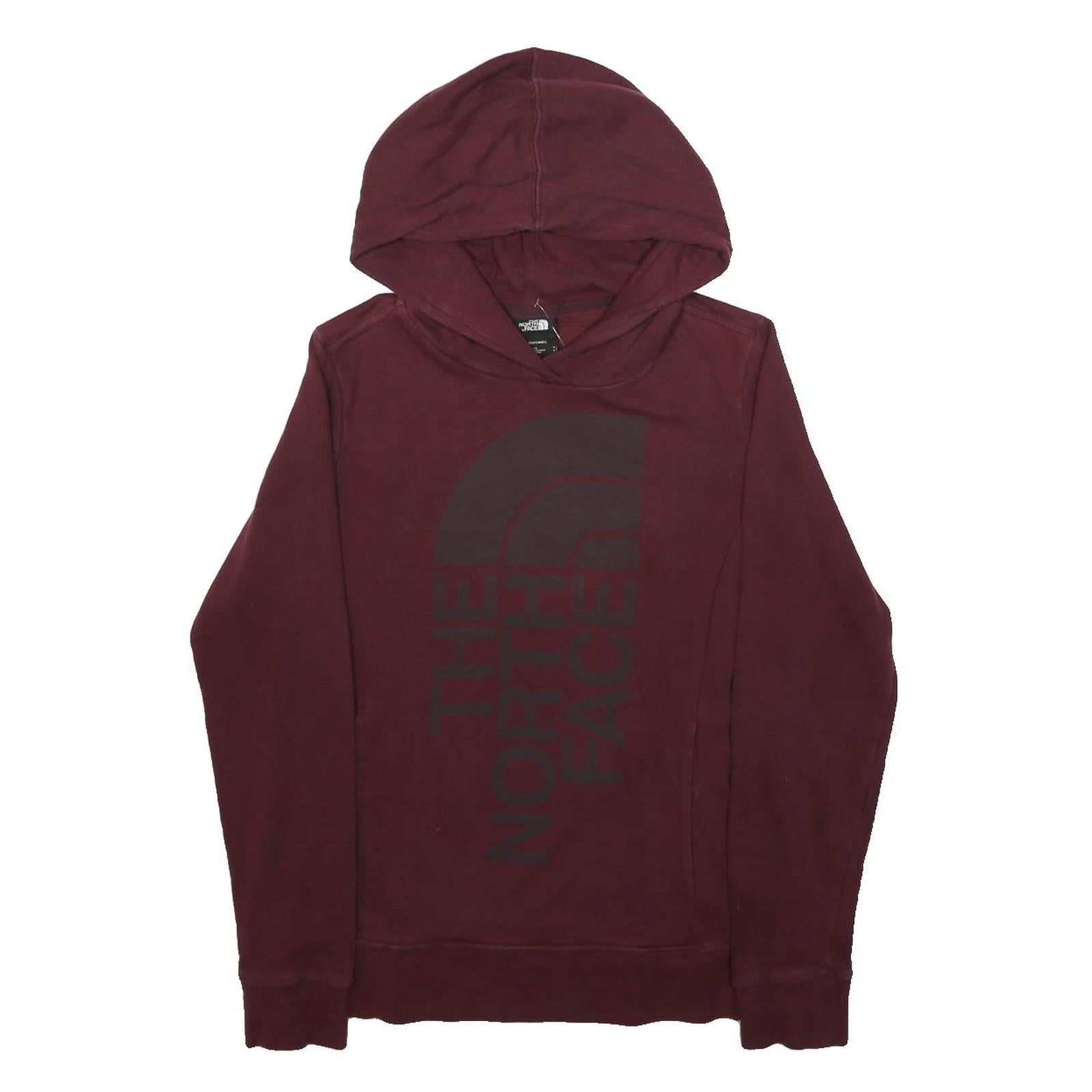 THE NORTH FACE Womens Burgundy Pullover Hoodie S Cotton Blend Warm Casual