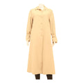 Womens Beige Button Front Long Sleeve Regular Fit Polyester Blend Jacket M Plain