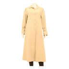 Womens Beige Button Front Long Sleeve Regular Fit Polyester Blend Jacket M Plain