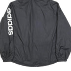 ADIDAS Womens Black Polyester Blend Track Jacket S Hooded Zip Logo Print