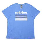 ADIDAS Mens Blue Graphic T-Shirt XL Short Sleeve Crew Neck Cotton Blend Casual